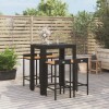 VidaXL Set bar pentru grădină, 5 piese, negru, poliratan/lemn acacia 3187708