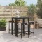 vidaXL Set bar pentru grădină, 5 piese, negru, poliratan/lemn acacia 3187708