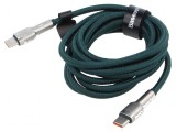 Cablu USB C 2m verde 100W mufă duală, Baseus