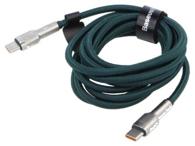 Cablu USB C 2m verde 100W mufă duală foto