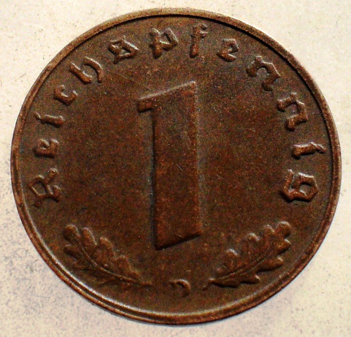 2.509 GERMANIA WWII 1 REICHSPFENNIG 1939 D