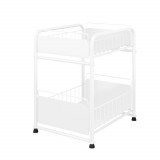 Raft Organizator Multifunctional Gadgetry cu 2 Sertare Glisante din Metal Alb, 43.5 x 36 x 28 cm