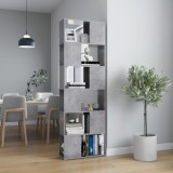 VidaXL Bibliotecă/Separator cameră, gri beton, 60x24x186 cm, PAL
