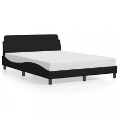 vidaXL Cadru de pat fără saltea, negru, 140x200 cm, textil