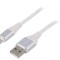 Cablu USB 2.0 A la Micro B Aurit 2m Alb
