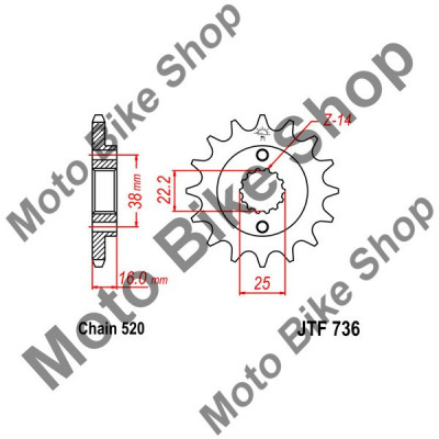 MBS Pinion fata 520 Z15, Cod Produs: JTF73615 foto