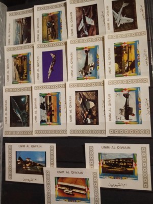 UMM AL QIWAIN, AVIOANE - 15 MINICOLIȚE MNH IMPERF. foto