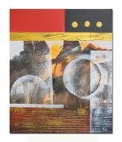 Cumpara ieftin Tablou abstract pictat manual, Calatorie prin spatiu 2, 60x50cm ulei pe panza in relief efect 3D, gata de agatat pe perete