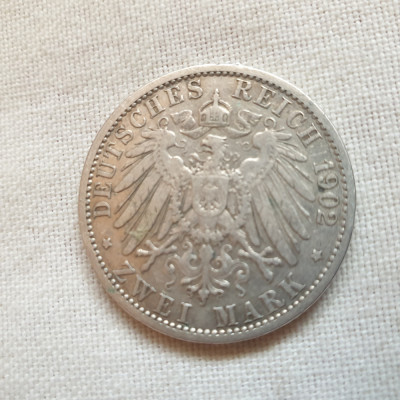 Germania 2 mark (marci)1902 argint Prusia foto