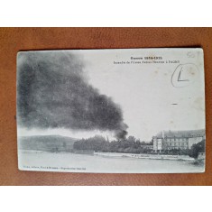 Carte postala, Guerre 1914-1915, incendie de lUsine Fabius Henrion a Pagny, inceput de secol XX