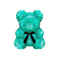 Sticker decorativ Ursulet din flori, Turcoaz, 72 cm, 3273ST foto