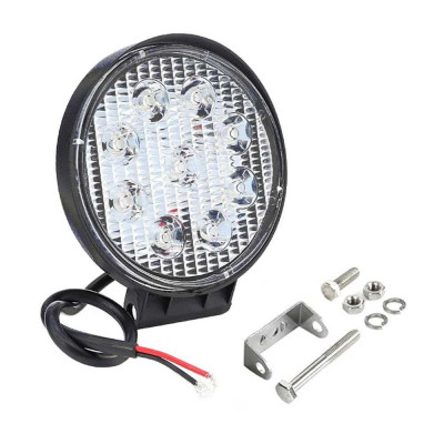 Proiector LED Auto Offroad 27W 12V-24V, 1980 Lumeni Rotund foto