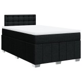 Cumpara ieftin Pat box spring cu saltea, negru, 120x190 cm, catifea
