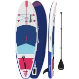 Outsunny Placă SUP Gonflabilă pentru Adulți, Stand Up Paddle Board cu EVA Antialunecare, V&acirc;slă Reglabilă din Aluminiu, Rucsac, Pompă, Aripioară Detașa