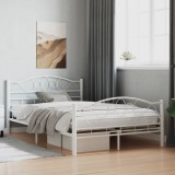 VidaXL Cadru de pat, alb, 120 x 200 cm, metal