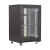 Rack Podea 18U 19 inch 600x800mm ASYTECH Networking Negru, Cabinet Server, Montaj Retea, 4 Ventilatoare, 500Kg