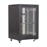 Rack Podea 18U 19 inch 600x800mm ASYTECH Networking Negru, Cabinet Server, Montaj Retea, 4 Ventilatoare, 500Kg