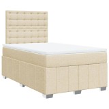 Cumpara ieftin Pat continental cu saltea, crem, 120x190 cm, textil