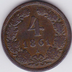 Austria 4 Kreuzer 1861 A Viena