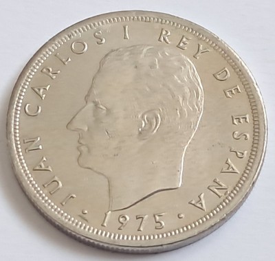 Spania, 5 Pesetas 1975, Juan Carlos I foto