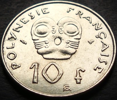 Moneda exotica 10 FRANCI - POLYNESIE / POLINEZIA FRANCEZA, anul 1998 * cod 3902 foto