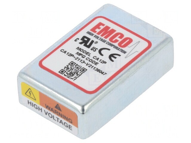 Convertor DC/DC 1W 12V la 0-1,25kVDC 0,8mA THT CA12P