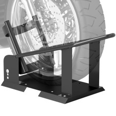 HOMCOM Cale de roată pentru motocicletă, cațărătoare de motocicletă din oțel, suport de transport cu 3 găuri reglabile &icirc;n &icirc;nălțime 27 x 71,5 x 33,5 cm
