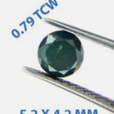 Diamant natural albastru taiat brilliant 0.79ct