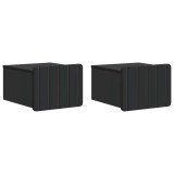 vidaXL Dulap de noapte suspendat 2 pcs Negru 33 x 34,5 x 24 cm 898258
