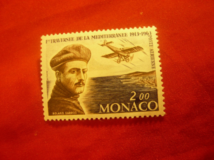 Serie Monaco 1963 - 50 Ani Roland Garos - Pionier aviatie ,tenismen , 1 valoare