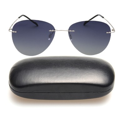 Ochelari soare aviator, polarizati, albastru, cu toc foto