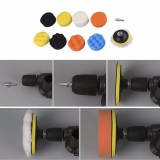 Polish auto profesional - Kit 10 piese + adaptor bormasina - Set Polish - Taler M14 - Bureti cu diferite clase de abraziune