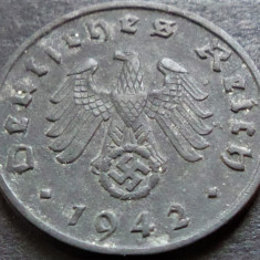 Moneda istorica 1 REICHSPFENNIG - GERMANIA NAZISTA, anul 1942 A * cod 4342