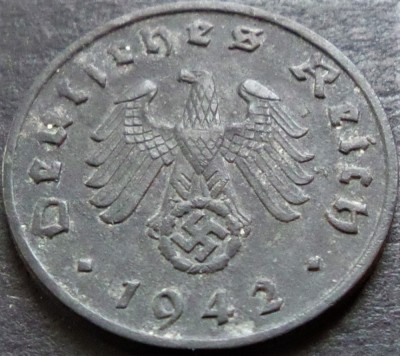 Moneda istorica 1 REICHSPFENNIG - GERMANIA NAZISTA, anul 1942 A * cod 4342 foto