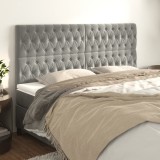 Tablie Pat Catifea Gri Deschis, 4 Bucati, 100x7x88 cm, Inaltime Reglabila, Sprijin Lombar, Design Elegant