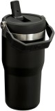 Termos Stanley IceFlow Flip Straw Tumbler 2.0, 0.6L, Negru - Termokop Izolat, Otel Inoxidabil, Camping, Drumetii