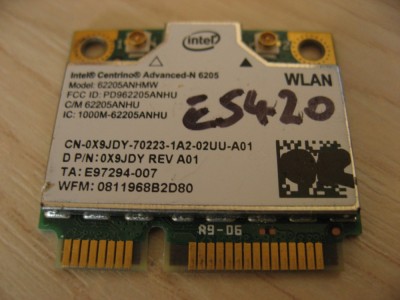 Placa wireless laptop Dell Latitude E5420, Intel Advanced-N 6205, 6205ANHMW foto