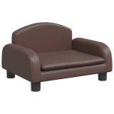 Cumpara ieftin Pat de caini, maro, 50x40x30 cm, piele ecologica
