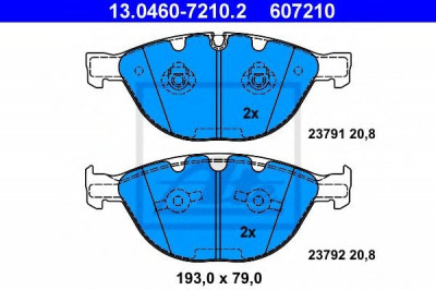 Set placute frana,frana disc BMW Seria 5 Touring (E61) (2004 - 2010) ATE 13.0460-7210.2 foto