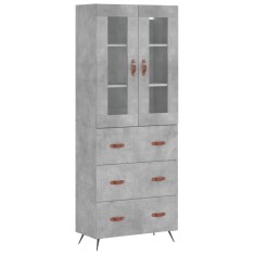 Dulap inalt, gri beton, 69,5x34x180, lemn compozit