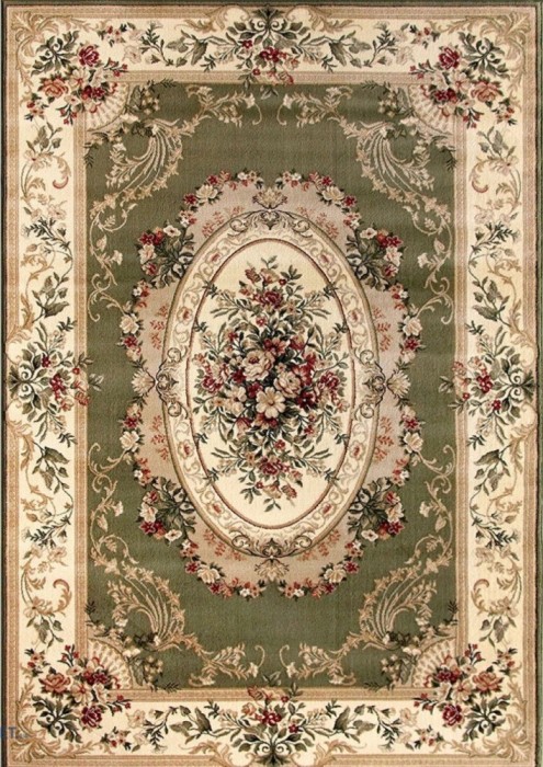 Covor Model Lotos, 1557-610, Marime, 60 x 110, cm, Verde, Crem, Inaltime Fir 8, mm, Antialergic, Polipropilena, Living, Dormitor, Sufragerie, Birou