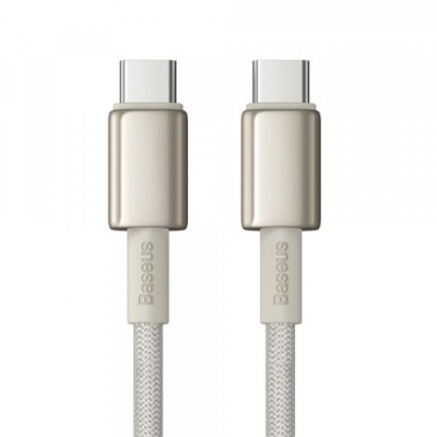 Cablu Date si Incarcare USB-C - USB-C Baseus Tungsten Gold, 100W, 2m, Auriu P10319800G21-01 foto