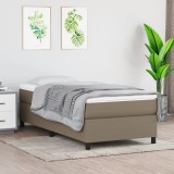 Cumpara ieftin Pat box spring cu saltea, gri taupe, 80x200 cm, textil