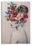 Cumpara ieftin Tablou decorativ Lady Flower -A, Mauro Ferretti, 80 x 120 cm, lemn de pin/canvas