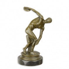 Discobolul lui Myron - statueta din bronz pe soclu din marmura BX-11