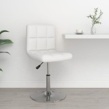 vidaXL Scaun de bar, alb, piele ecologică