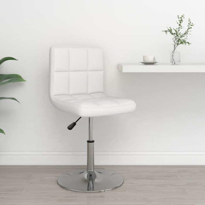 vidaXL Scaun de bar, alb, piele ecologică