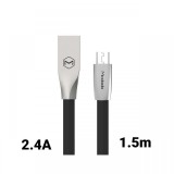 Cablu MicroUSB Mcdodo Zn-Link Silver Black (1.5m, 2.4A max)