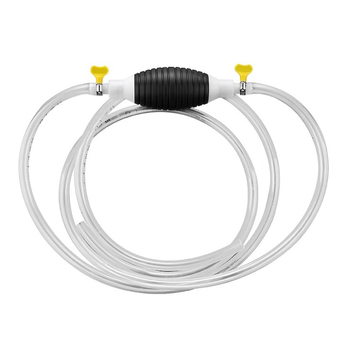 Pompa Manuala pentru Transfer Lichide Teno&reg;, cleme prindere, tip sifon, furtun 1, 5m lungime, anti-scurgere, materiale calitative, negru-alb