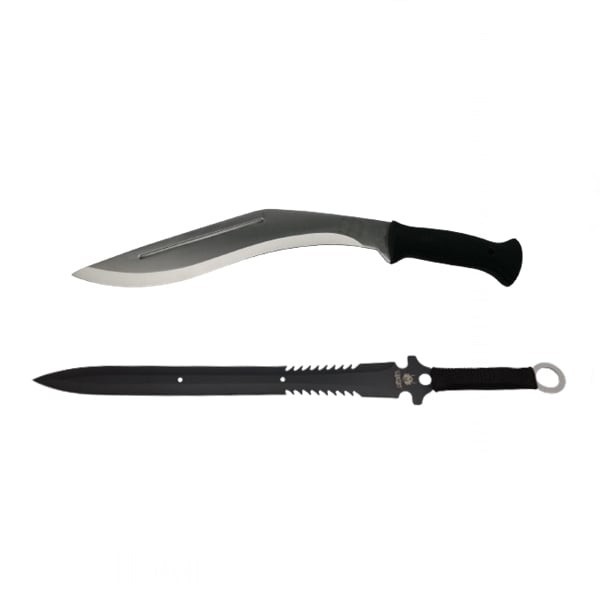 Set maceta si sabie, DEPOX&reg;, otel inoxidabil, argintiu, 44 cm